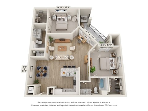 a floor plan of a 1 bedroom floor plan